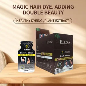 Factory Private Label Lasting Coloring Ammonia Free Non-stick Scalp Clear Water Sachets Black And Dark Brown Hair Dye Cream