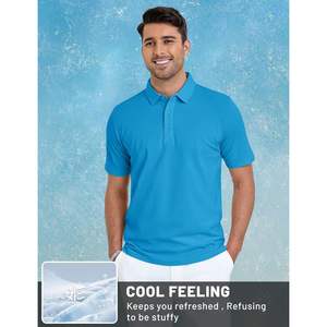 Cotrasen Hombre para Polos Rendimiento Humedad Absorbe Algodón Piqué 3 Botones Ajuste Clásico Transpirable Golf Top Casual Corto - Product Image 6