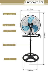 Ventilador de Pedestal Oscilante de Metal de 18 Pulgadas, 3 en 1, Gran Potencia, Embalaje SKD, Embalaje CKD, Ventilador de Pared 3 en 1, Útil, de 18 Pulgadas, en Oferta - Product Image 4