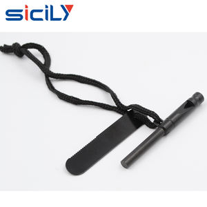 Pequeña varilla de pedernal de magnesio de acero de fuego sueco Mini arrancador de fuego de emergencia para acampar con silbato integrado - Product Image 6