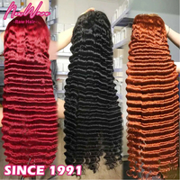 Peluca de Encaje HD Transparente 13x4 para Mujeres Afroamericanas, Ondas Profundas, Pelucas Frontales de Encaje HD 13x6, Pelucas de 40 Pulgadas, Cabello Humano Virgen con Frente de Encaje