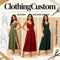 Robe midi personnalisée à bretelles spaghetti et col en V pour femme, coupe croisée sur le devant, tenue décontractée d'été, service de conception directe usine OEM ODM