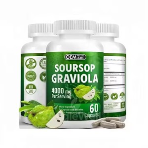 Cápsulas de Extracto de Guanábana Aeglewell OEM <span class=keywords><strong>4000</strong></span> mg, Cápsulas de Fruta Fresca, Potenciador del Estado de Ánimo y Promotor del Sueño - Product Image 1