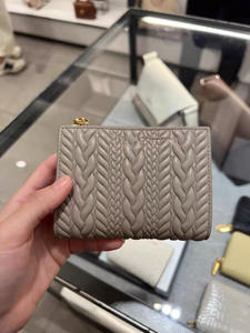 2024 nueva cartera corta de cuero suave con cremallera y monedero con patrón de cáñamo - Product Image 6