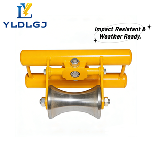 Rouleau <span class=keywords><strong>de</strong></span> guidage <span class=keywords><strong>de</strong></span> câble en aluminium usiné, cadre jaune en forme <span class=keywords><strong>de</strong></span> sablier, bloc central réglable, support <span class=keywords><strong>de</strong></span> traction robuste pour machine à cordage - Product Image 5