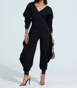 Mono Cargo para Mujer Viviblook Z1231JP02, Pantalones Acampanados, Cuello en V Ajustado, Sexy, Manga Larga, Estilo Motero, Holgado - Product Image 2