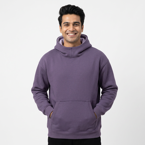 Sudaderas con capucha de Cuello medio alto Sudaderas con estampado Suéter sin cuerda Peso pesado 420G Fleece Hombres Tela de punto - Product Image 1