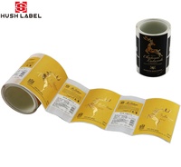 Autocollant adhésif en vinyle holographique doré, laminage mat durable, impression recto-verso pour étiquettes de vin