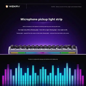 Kit <span class=keywords><strong>de</strong></span> Teclado Mecánico para Juegos Weikav Nut65 Tri-Modo 6000mAh QWERTY Cableado/Inalámbrico ARGB Rhythm DIY AO&EP con Iluminación Reactiva al Sonido - Product Image 4