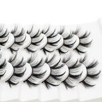 8 paires de faux cils naturels et denses, bande complète, cils effilés, réutilisables, logo personnalisé, vente en gros, cils de maquillage