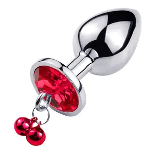 3 Sizes Heart Shape Anal Plug With Bells Diamond Base Butt Plug Jewelry Anal Toys Adult Sex Toys For Men And Woman
