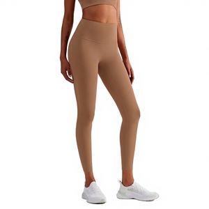 Leggings de yoga taille haute pour femme, effet push-up fessier, couleur unie, longueur mollet, avec contrôle du ventre, anti-roulement, anti-transpiration, vêtements de sport - Product Image 1