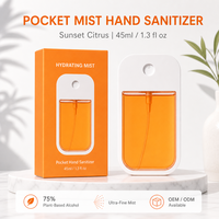Spray désinfectant pour les mains portable avec logo personnalisé, sans rinçage, séchage rapide, antibactérien, désinfectant, mini flacon, nettoyant pour les mains