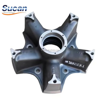 Moyeu de roue araignée SUC 47-14018 TX228KM à 6 rayons pour essieu de remorque de 14 tonnes avec frein à disque et à tambour américain, usage intensif