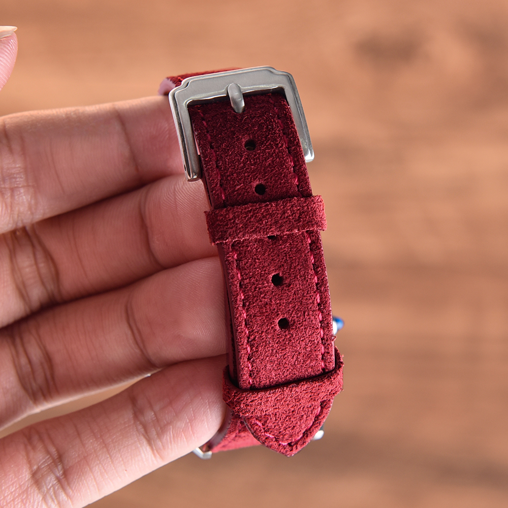 JUELONG Quick Release Suede Leather Watch Band 18mm 19mm 20mm 22mm Genuine Leather Watch Straps Vintage Handmade Watchband