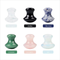 Rouleau de visage de champignon en pierre de cristal naturel Gua Sha forme de champignon cristal Quartz Rose bouton d'oeil champignon rouleau de jade facial