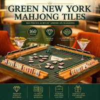 Mahjong américain vert de style Empire State Building de New York, origine Taizhou Jiangsu, sans style