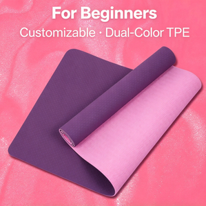 Tapete de Yoga Personalizado de TPE de 8mm con Doble Capa Impresa, Tapete de Yoga de Doble Color con Líneas de Postura, Venta al Por Mayor - Product Image 2