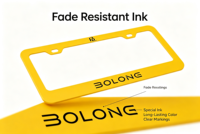 BOLONG PRODUIT TENDANCE Cadre de plaque d'immatriculation de voiture personnalisé en ABS, norme américaine, 12x6 pouces, support de numéro de voiture vierge, logo personnalisé, étanche
