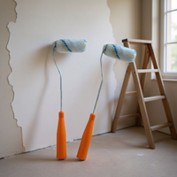 Rouleau de peinture DIY grand format 20 cm, manche orange, microfibres OEM, longueur 18 pouces pour peinture murale