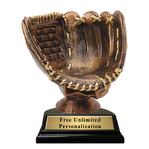 Gants de frappeur de baseball en résine, 8 pouces, <span class=keywords><strong>dor</strong></span>és, style sport moderne, sculptés à <span class=keywords><strong>la</strong></span> <span class=keywords><strong>main</strong></span>, trophée durable - Product Image 3