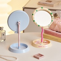 Miroir de maquillage en plastique en forme de ballon, miroir de table simple face pour dortoir étudiant, style NS, miroir déesse Kazhi