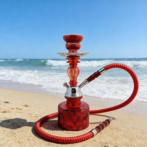 Moderno Set de Cachimba de Vidrio de Doble Manguera con Acabado Espejo, Pipa de Shisha Árabe Portátil para Bar, Hogar y Viajes - Product Image 5