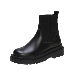 Bottes en laine pour garçons, collection automne/hiver 2026, semelle extérieure en caoutchouc respirante, style britannique, bottes de moto élégantes - Product Image 4