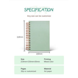 Services d'impression de carnets personnalisés écologiques A5 à spirale avec couverture rigide, papier ligné de 7 mm et poche intérieure avec élastique - Product Image 2