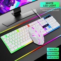 2023 RGB 104 Set Keyboard dan Mouse Berkabel USB Lampu LED Warna-warni Kombo Mouse Gaming Mekanis untuk PC