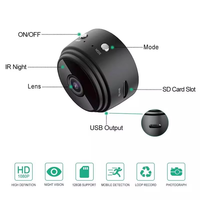 Mini caméra de sécurité 1080P avec vision nocturne, audio bidirectionnel, grand angle, enregistreur vidéo en direct, prend en charge le stockage de données sur carte SD