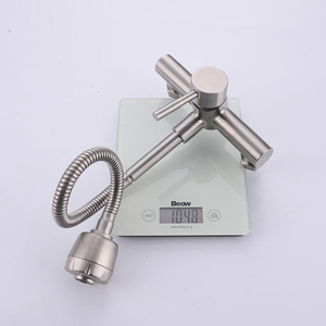 Grifo <span class=keywords><strong>de</strong></span> fregadero <span class=keywords><strong>de</strong></span> cocina <span class=keywords><strong>de</strong></span> acero inoxidable 304, mezcladores fríos y calientes duraderos con un solo Mango, diseño moderno, Grifo Flexible montado en <span class=keywords><strong>la</strong></span> pared - Product Image 2