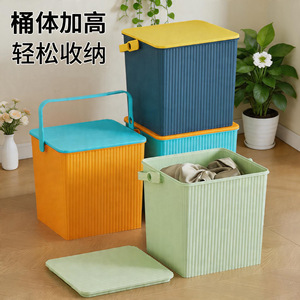 Square Thick Plastic Storage <b>Bin</b> With Lid 20-35L PP Material For Garden Toy Fishing Bathroom Use - Product Image 3
