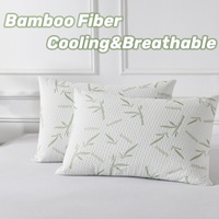 Taie d'oreiller en fibre de bambou, douce pour la peau, sensation rafraîchissante, lavable en machine