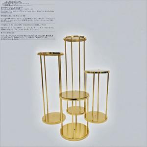 Yingsheng - Soportes de Pastel Desmontables de Metal Dorado para Bodas de Lujo, Cilindros para Postres, Decoración para Fiestas - Product Image 3