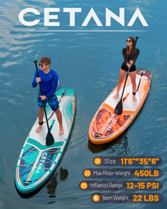 Planche de paddle gonflable OEM 11'6"*35"*6" avec siège confortable, matériau Drop Stitch, pour la navigation en mer, SUP Surfing CT12/4 - Product Image 3