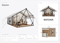 Grande tente hôtelière de luxe à deux étages, tente de camping d'été multi-usages en tissu Oxford pour l'extérieur, avec bar intégré, pour 6 à 8 personnes, deux chambres et un séjour.
