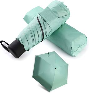 Petit mini parapluie de voyage avec étui, protection compacte contre les UV, parapluie léger et portable, parapluie soleil et pluie - Product Image 1