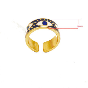 Turkish Devil Eye Enamel Open <b>Ring</b> <b>Adjustable</b> Index Finger <b>Ring</b> Unisex Jewelry Gift Yiwu Origin JZ 002 - Product Image 5