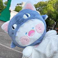 Peluche douce en forme de tête de requin de chat de dessin animé, rembourrée en coton PP, couleur personnalisée, marque YIZHAI, 30 cm, pour enfants
