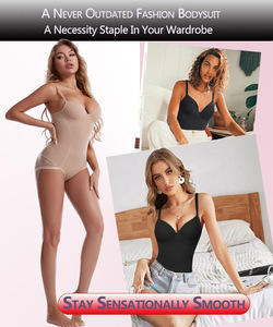 Body modellante da donna con reggiseno integrato, supporto a ferretto, vita a cappuccio, senza cuciture, controllo pancia, in pizzo, effetto push-up glutei - Product Image 6