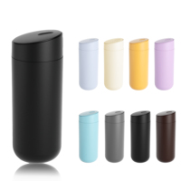 Set Mug Tumbler Kopi Perjalanan Anti Bocor Dinding Ganda Stainless Steel 304 Modern Warna-Warni 16oz dengan Tutup dan Kotak Hadiah