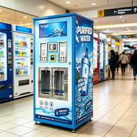 Distributeur d'eau à monnayeur, eau froide RO, paiement par pièces et billets, solaire, antivol, système d'eau communautaire en libre-service 24h/24