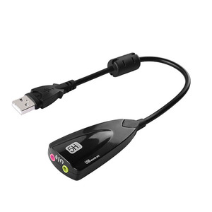 SoundCard USB Virtual 7.1 Stereo <span class=keywords><strong>Audio</strong></span> Mic Headphone kabel adaptor hitam putih - Product Image 5