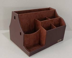 Organizador de Escritorio de Dos Niveles para CFO, Bandeja de Cuero Sintético Gris, Accesorios de Oficina para Mujer, Clasificador de Correo y Buzón de Correo de <span class=keywords><strong>Gefu</strong></span> - Product Image 2