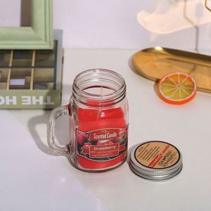 Bougie parfumée en pot Mason avec couvercle métallique, cire de soja naturelle, sans fumée, aromathérapie, 2 tailles, multi-parfums, décoration intérieure, mariages, bars - Product Image 2