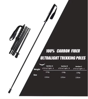 Bâtons de randonnée pliables en fibre de carbone à 5 sections, ultra légers et portables, pour la course sur sentier