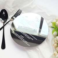 Carte de menu ronde en acrylique personnalisée, marque-place de table en acrylique pour mariage, banquet, fiançailles, événement, décoration de table
