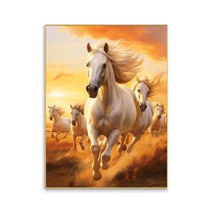 Decoración de Lujo, Impresión HD, Cuadro Decorativo de Pared, Caballo Azul, Porcelana de Cristal, Decoración para el Hogar y Cuadro de Caballo con LED - Product Image 3