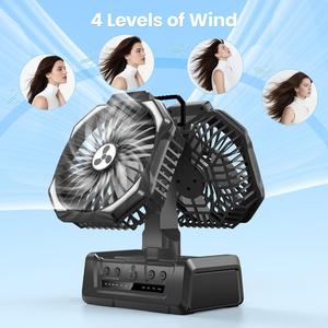 Camping Light Fan 20000Mah Battery Powered <b>Auto</b> Oscillation Foldable Multi Function For Fishing Beach Tent Jobsite - Product Image 3